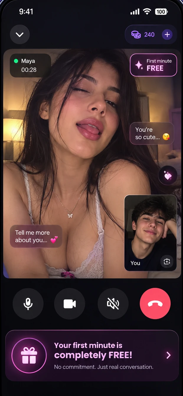 Talkr — a video call in progress